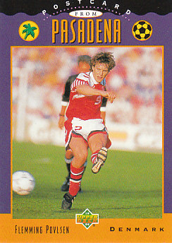 Flemming Povlsen Denmark Upper Deck World Cup 1994 Eng/Spa Postcard from Pasadena #302
